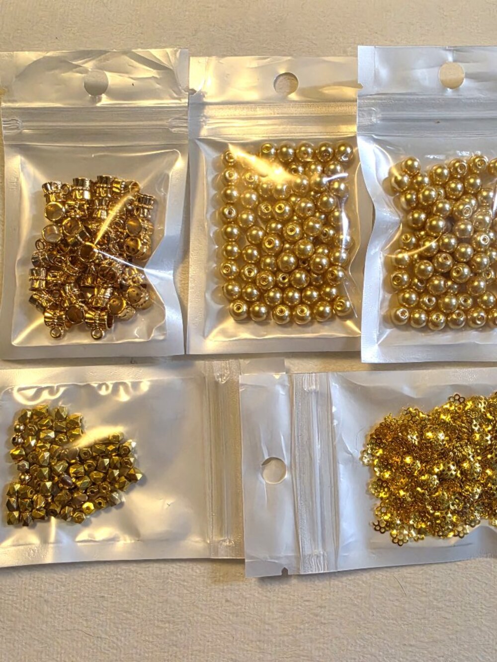 Gold Coloured Bead and Bead Accessory Set
